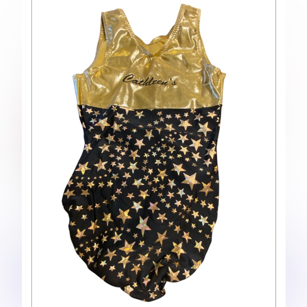AXS gymnastics leotard Go For the Gold. Name Cathleen‘s‎ on the front. Adult XS